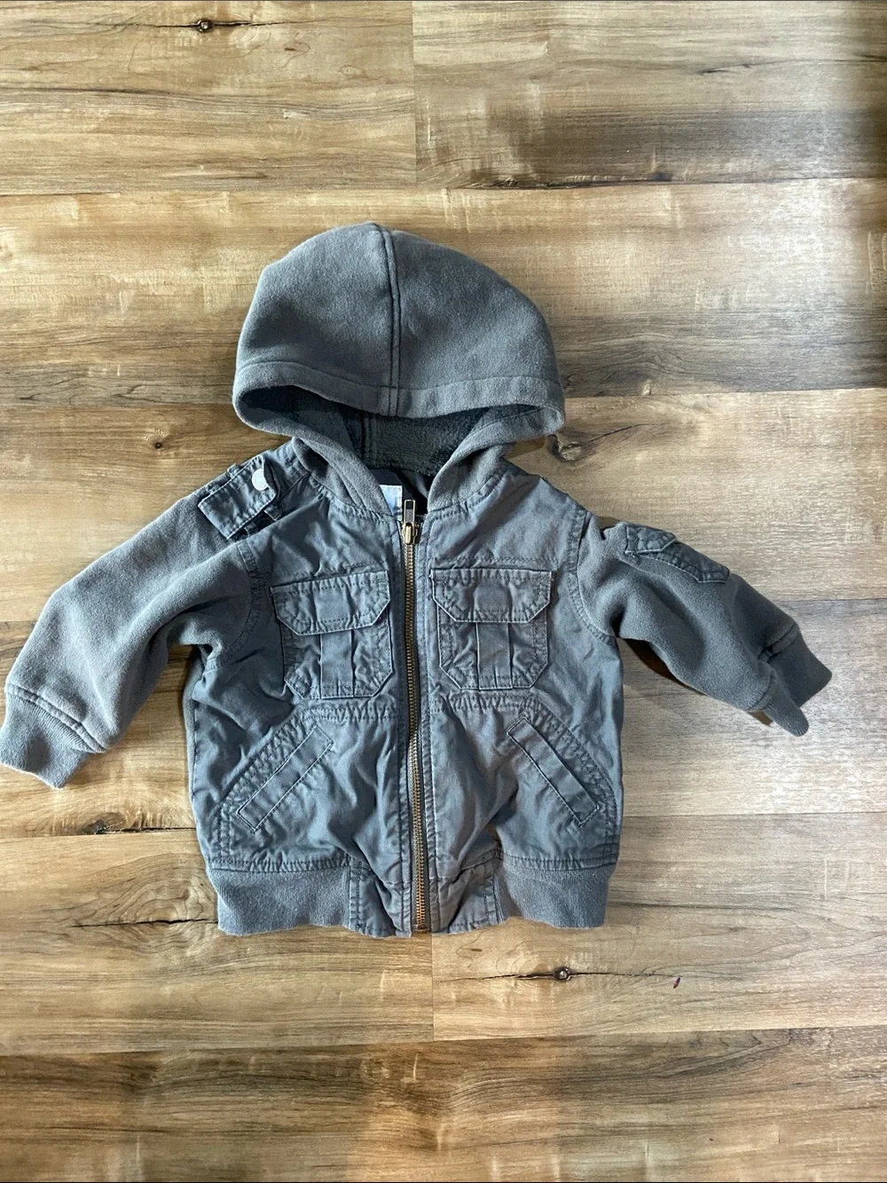 Toddler Hooded Zip-Up Jacket in Gray